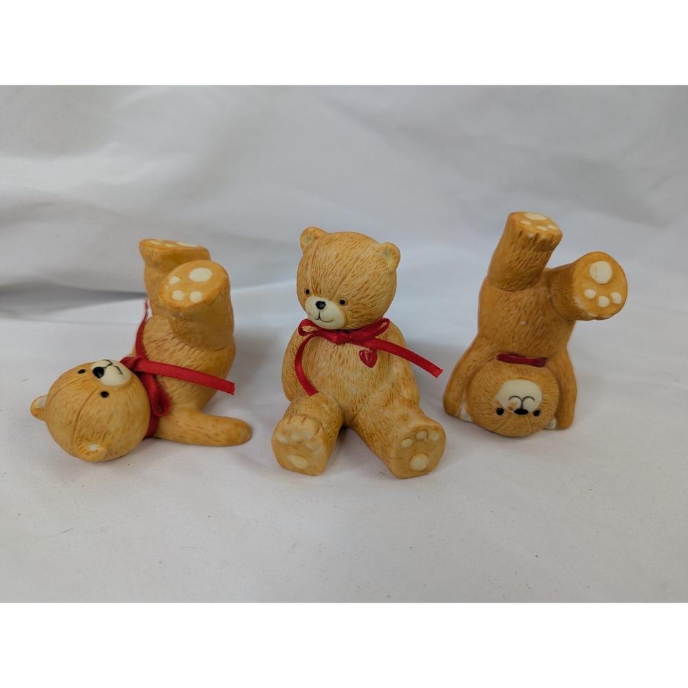 Tumbling Teddy Bears Figure Lot 3 Inch Vintage